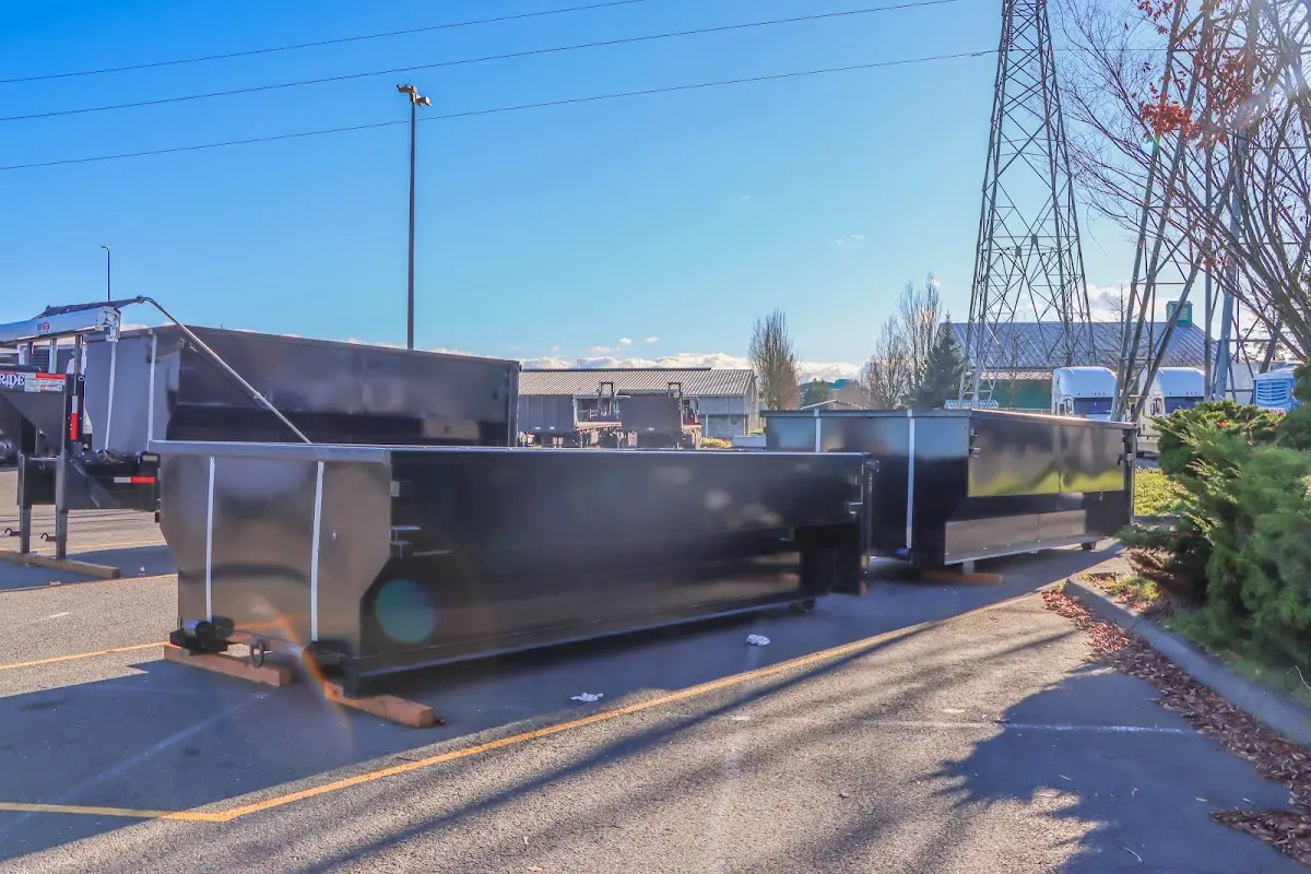 Roll-off dumpster ready for waste disposal at job site for Construction Dumpster Rental in Cheltenham